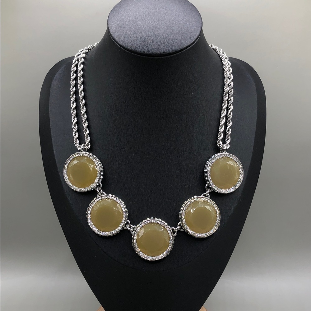 Banana Republic Faux Gemstones Double Layer Chain Dressy Necklace + Free Extra